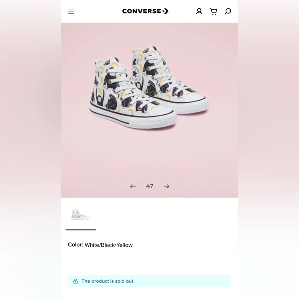 Converse Kids High-Top Sneakers -gorillas & bananas  🦍 🍌